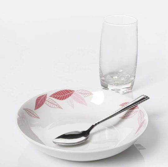 Vajilla de porcelana 12 pzs Gibson otoño rosa