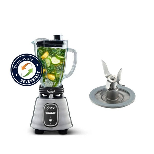AM3KACCI Combo Licuadora Potente: Oster 700W Vaso de Vidrio + Accesorio Pica Hielo