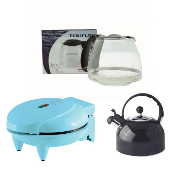 AM3KCAFDO Combo Coffe: Jarra Taurus 6 Tazas + Tetera Silbadora 2.5L + Máquina de Donas