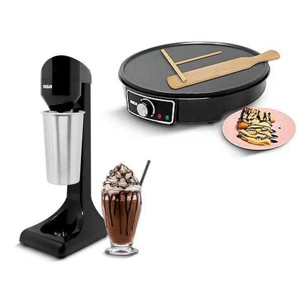 AM3KMACRE Combo Desayuno Dulce: Máquina para Malteadas RCA + Crepera Antiadh. 30 cm