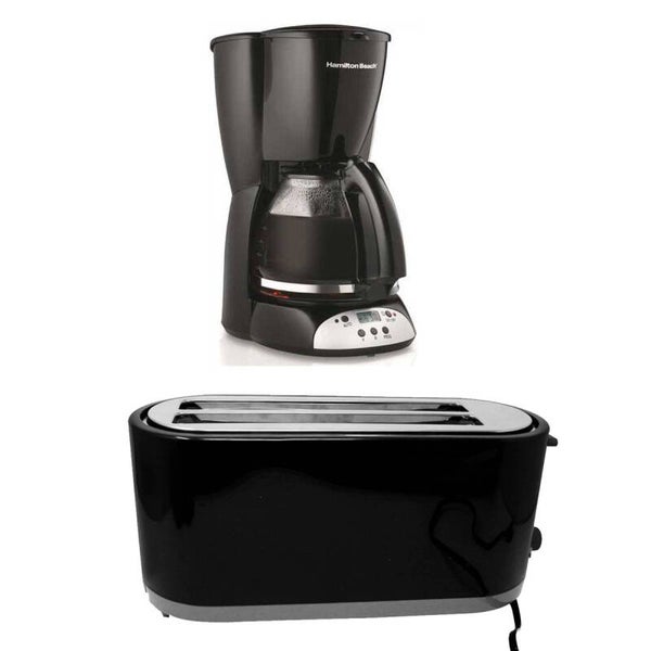 AM3KTOSCA Combo Desayuno Hamilton Beach: Cafetera Programable 12 Tazas + Tostador 4 Rebanadas