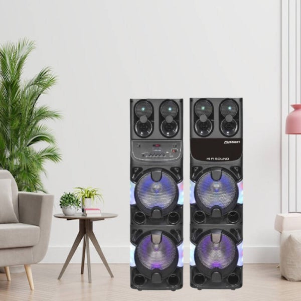 BAFLE ACUSTIC AMPLIFICADO 2X10 PULGADAS, 10,000 W  FUSSION