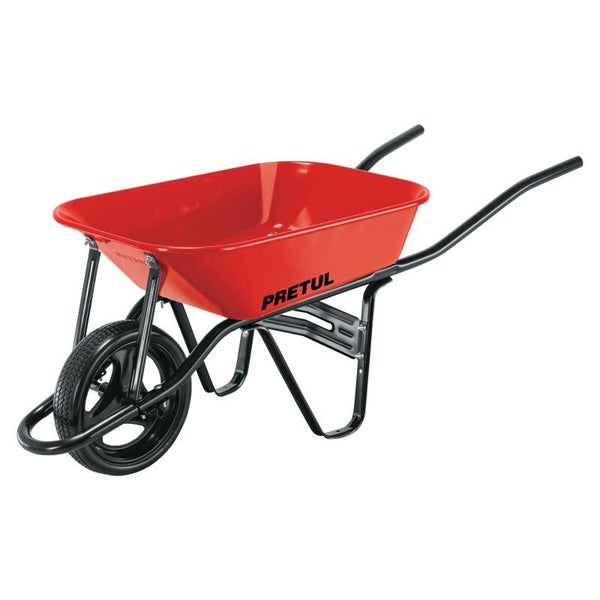 AM3K20674 Carretilla 3.5 ft3 roja, angosta, imponchable, tubular, PRETUL