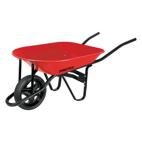 AM3K20629 Carretilla 4 ft3 roja, imponchable, bastidor tubular, PRETUL