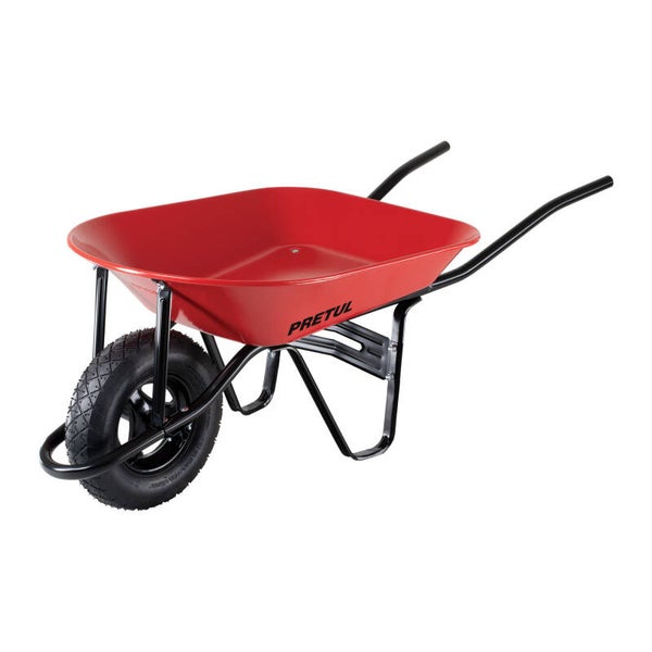 AM3K20628 Carretilla 4 ft3 roja, neumática, bastidor tubular, PRETUL