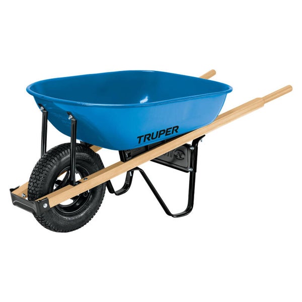 AM3K11758 Carretilla 5.5 ft3 neumática, bastidores madera, TRUPER