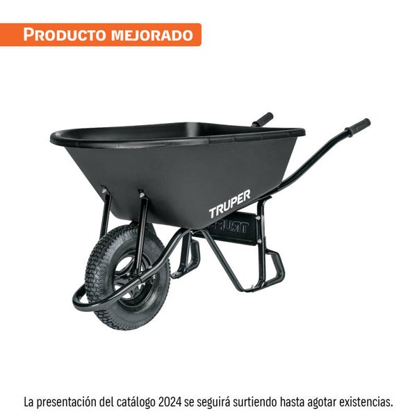 AM3K11777 Carretilla concha plástica 6 ft3 Neumática, bastidor tubular
