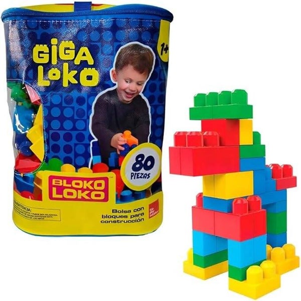 3030941	Giga Loko, Bloques de Construcción, 80 Piezas, Set de Juguetes Educativos