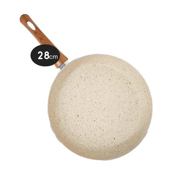 Y135-MR28 CAP. Sartén de aluminio con rec. antiadherente de mármol 28 cms capuchino