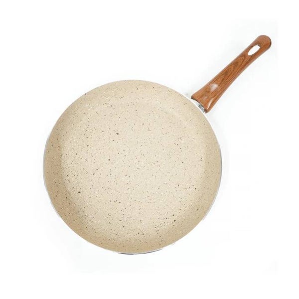 Y135-MR30 CAP. Sartén de aluminio con rec. antiadherente de mármol 30 cms capuchino