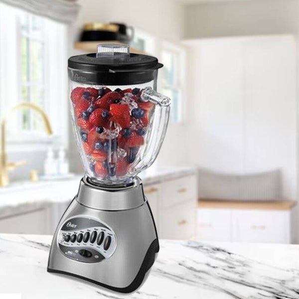 LICUADORA 16VEL 1.5LT VASO VIDRIO CORE GRIS OSTER