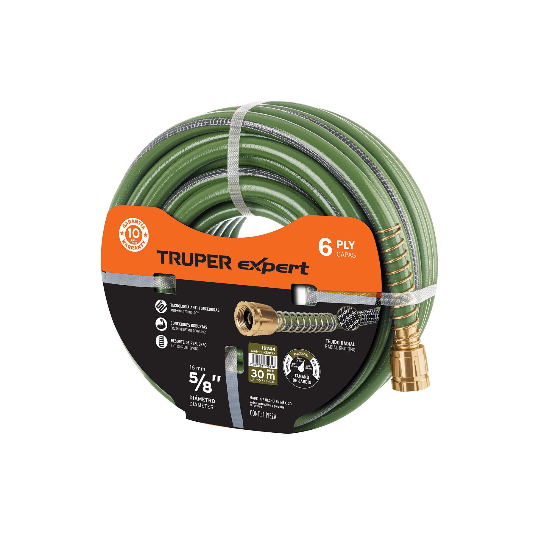AM3K19702 Manguera 5/8' anti-torceduras 6 capas 25m conexiones d/metal