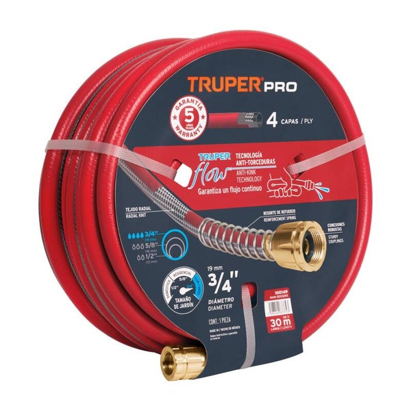 AM3K100149 Manguera 3/4' super reforzada 4 capas 30m conexiones metal