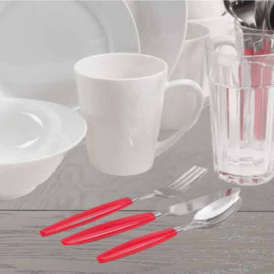 Juego de cubiertos 12 piezas mango rojo Gibson 91231.12 PALMDALE 12R