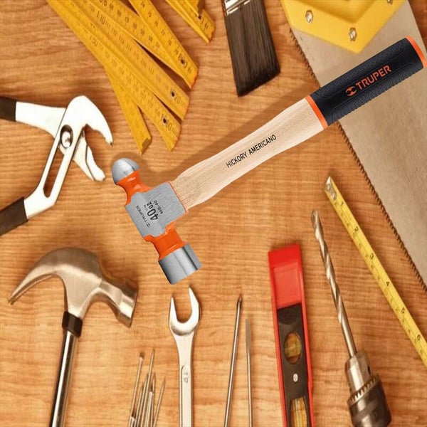 MARTILLO PULIDO DE BOLA 40 OZ MANGO HICKORY, TRUPER GRIP