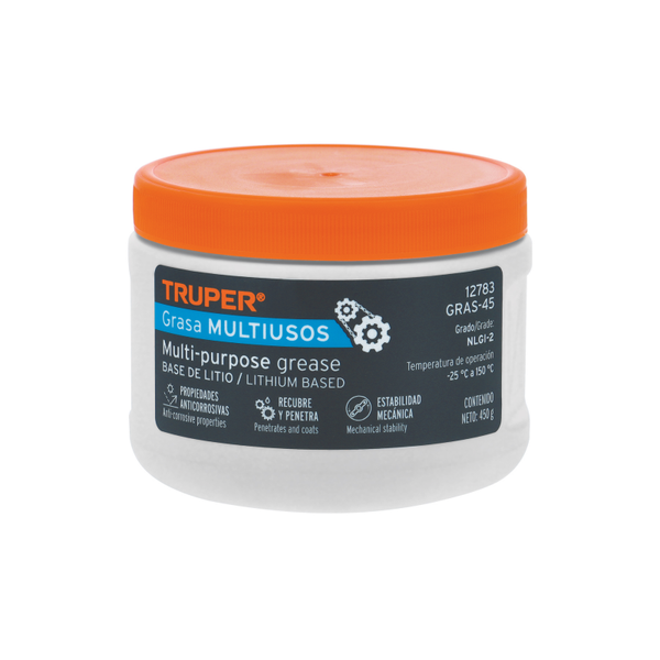 AM3K12783 Grasa lubricante multiusos, base litio, 450 g, TRUPER
