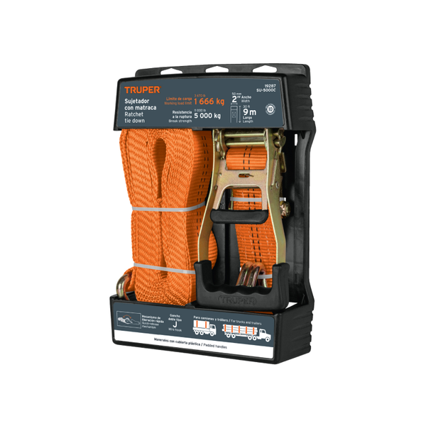 AM3K19287 Sujetador con matraca carga máxima 5000 kg, TRUPER