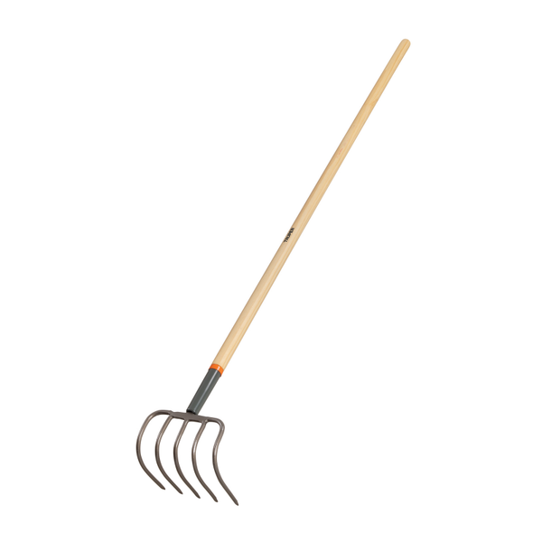 AM3K101543 Cultivador forjado, 5 dientes, mango de madera 60", TRUPER