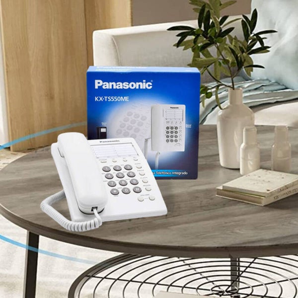 Teléfono Alámbrico Blanco Panasonic KX-TS550MEW