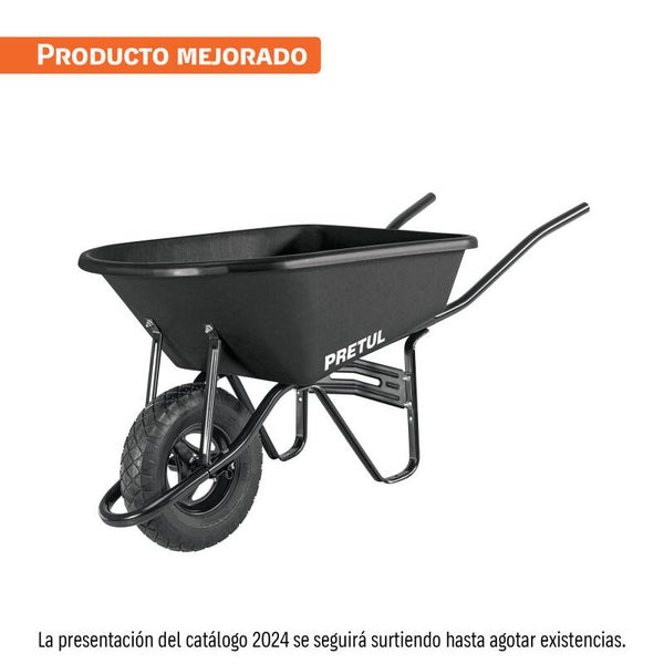 AM3K22703 Carretilla concha plástica 5 ft3 Neumática b/tubular, PRETUL