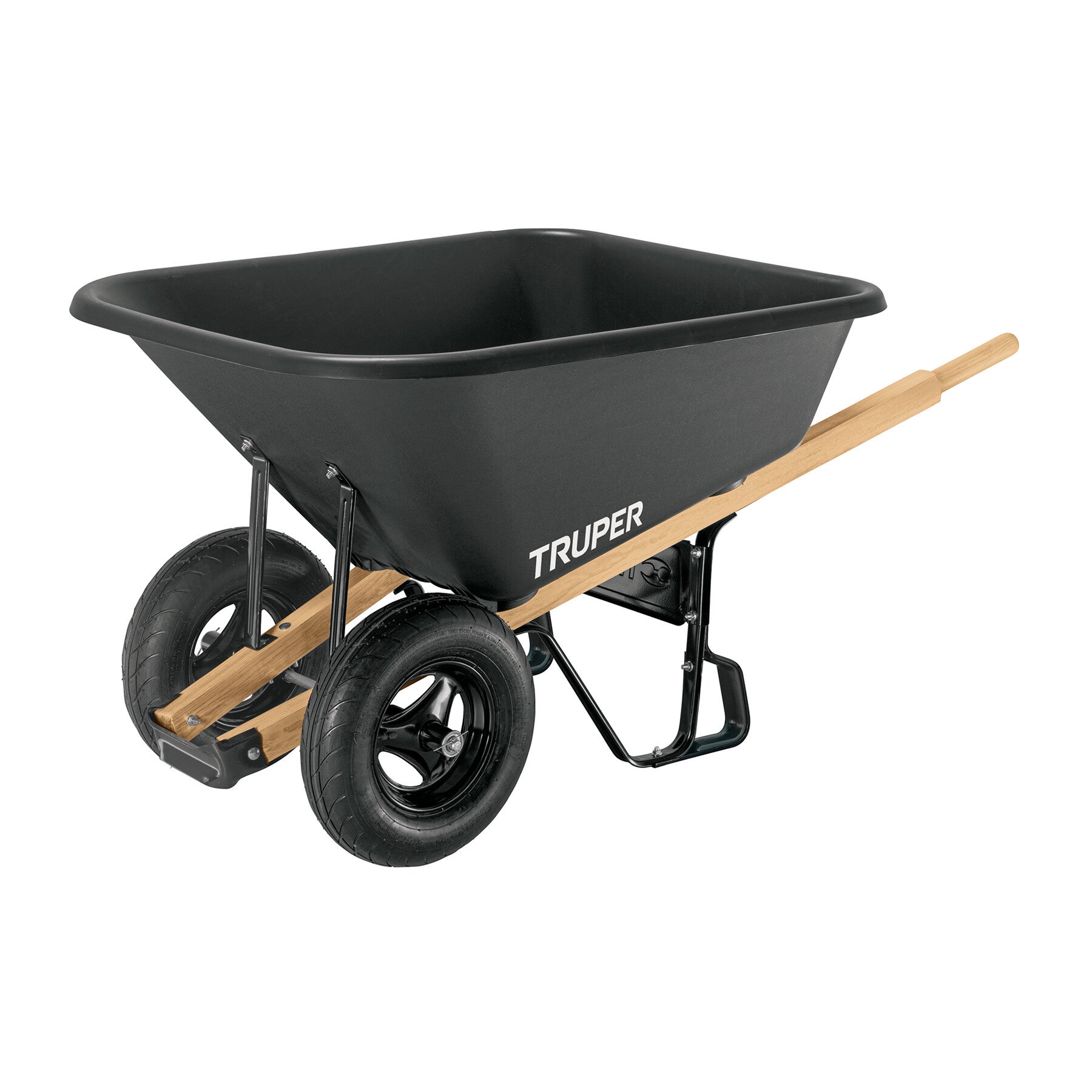 AM3K19810 Carretilla c/plástica 8 ft3 Doble llanta neumática b/madera