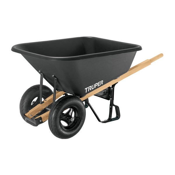 AM3K19810 Carretilla c/plástica 8 ft3 Doble llanta neumática b/madera