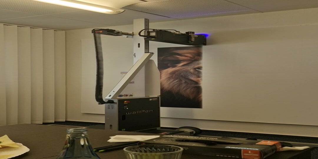 Opstelling van onze wallPen voor een demonstratieprint