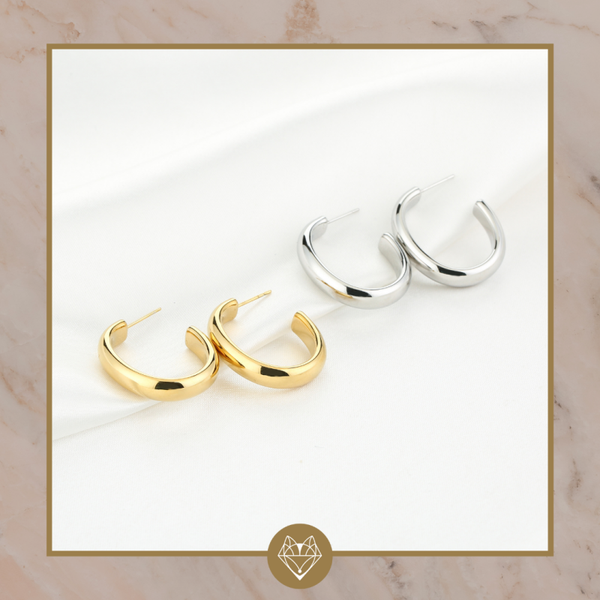 Oorbellen Halve creolen - Goud/Zilver