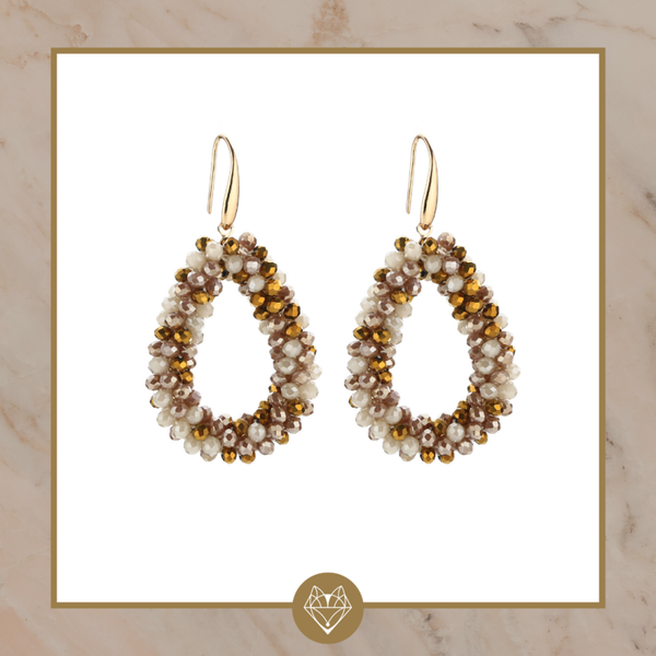 Oorbel Party klassieke druppel - Beige/Champagne