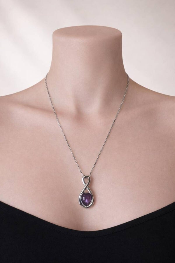 Bijoux coeur d'amethyste