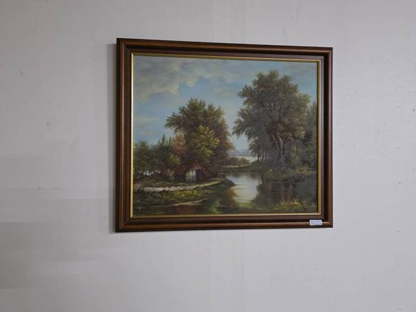 Schilderij bos en water