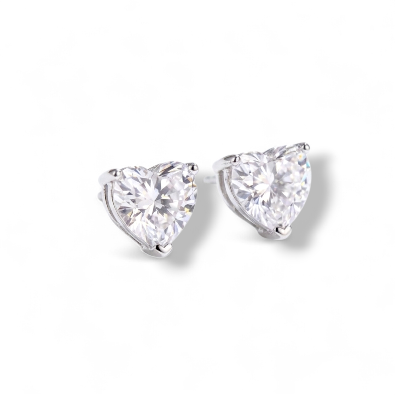 S925 Crystal Heart Earrings