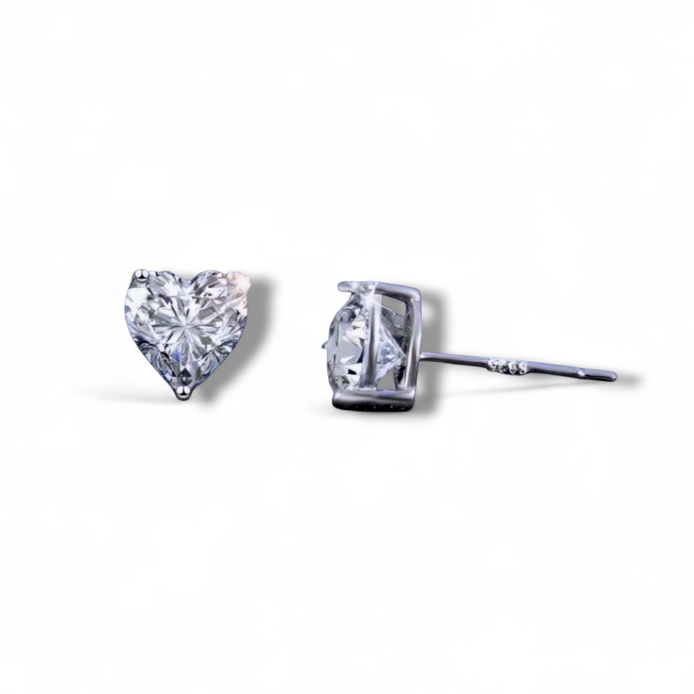 S925 Crystal Heart Earrings