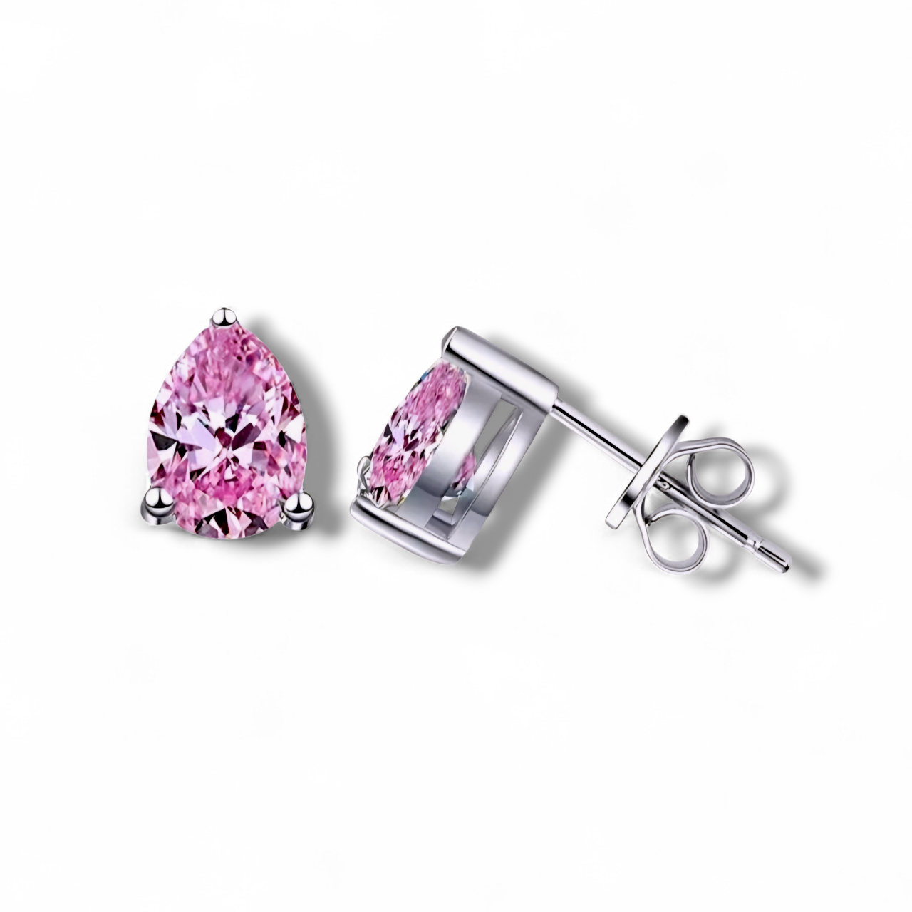 S925 Pink Waterdrop Earrings