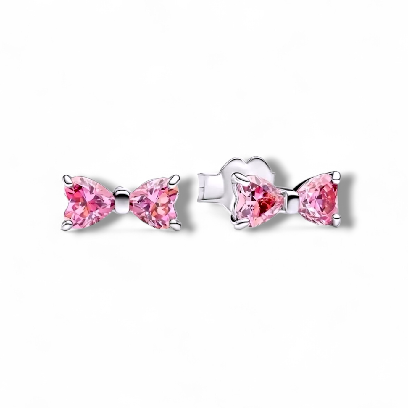 Pink bow earrings