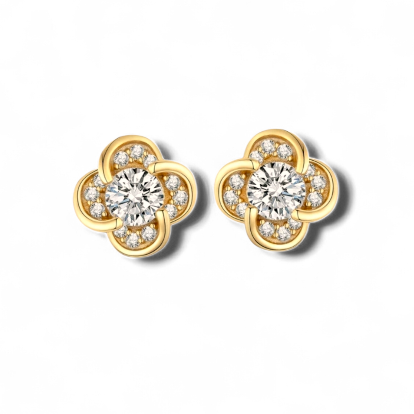 S925 Gold Clover