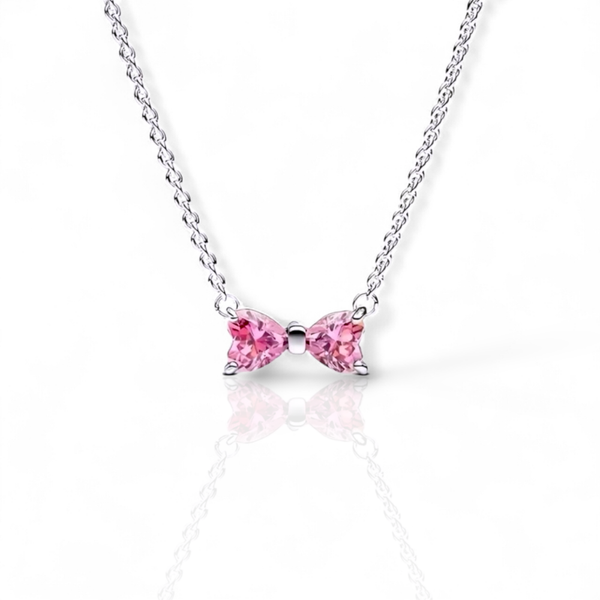 Pink Bow Necklace