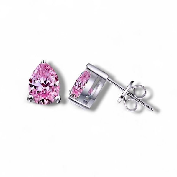 S925 Pink Waterdrop Earrings