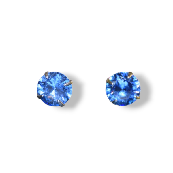 925 Royal-Blue Round Studs
