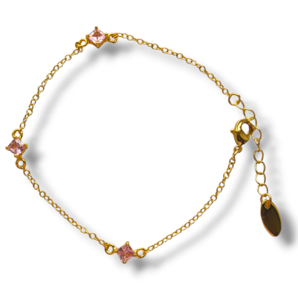 Pink Square Bracelet