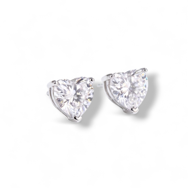 S925 Crystal Heart Earrings