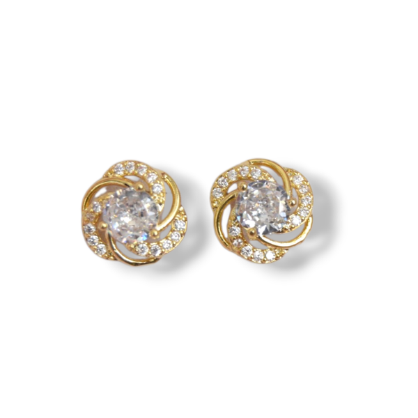 S925 Spiral Moissanite Earrings
