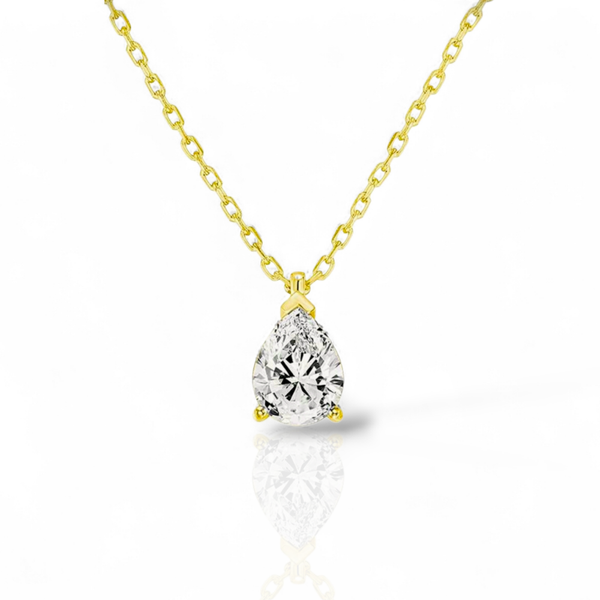 S925 Gold Teardrop Necklace