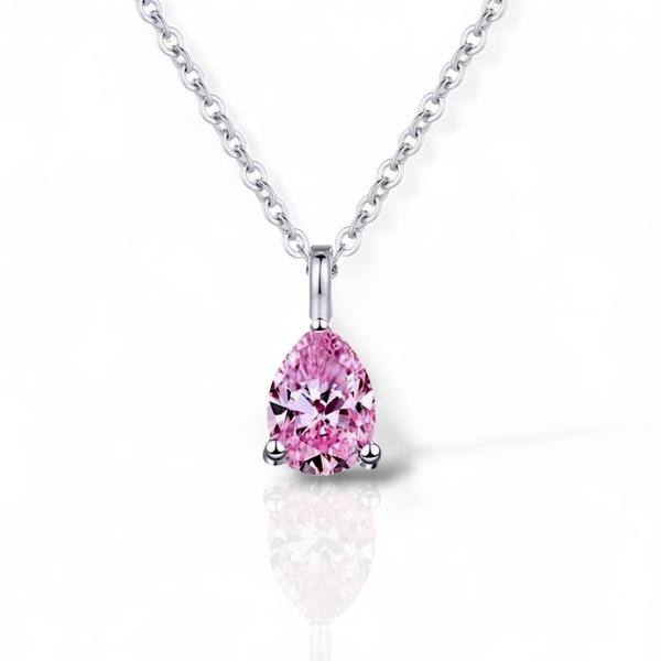 S925 Pink Water Drop Necklace