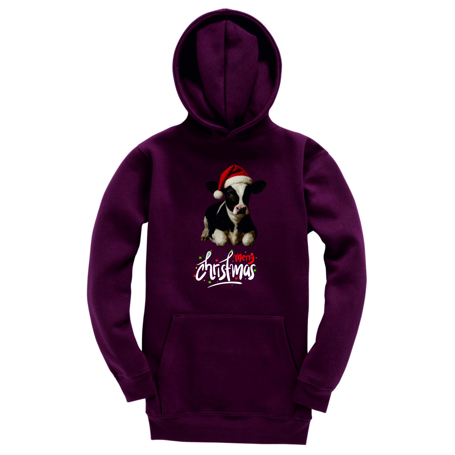 Christmas Cow Kids Hoodie