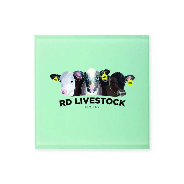 RD Livestock Limited Glass Coasters Set