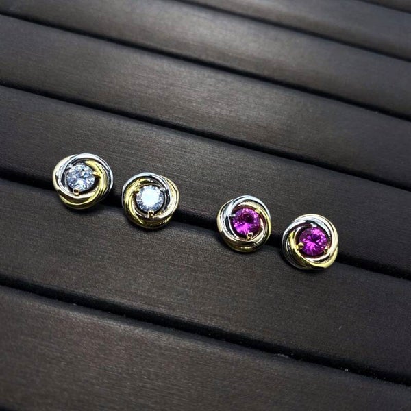 CARTIER Aretes (Plateado con Dorado )