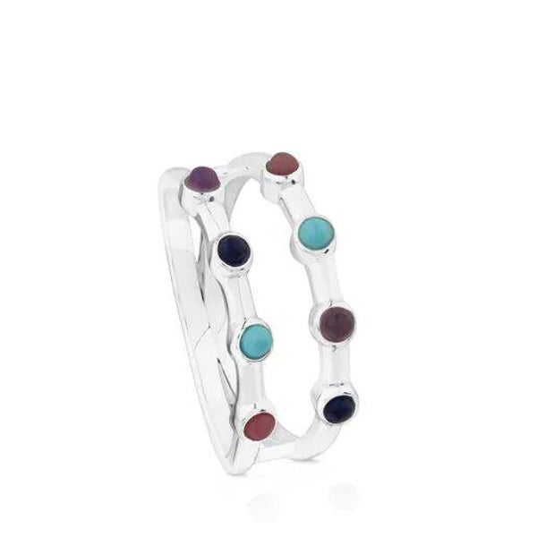 Anillo Super Power de Plata con Gemas