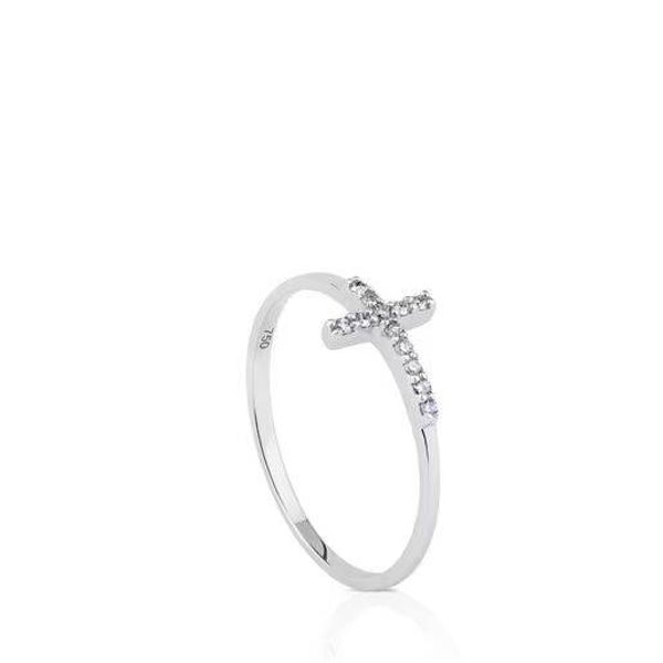 Anillo TOUS Cruz enchape Oro blanco