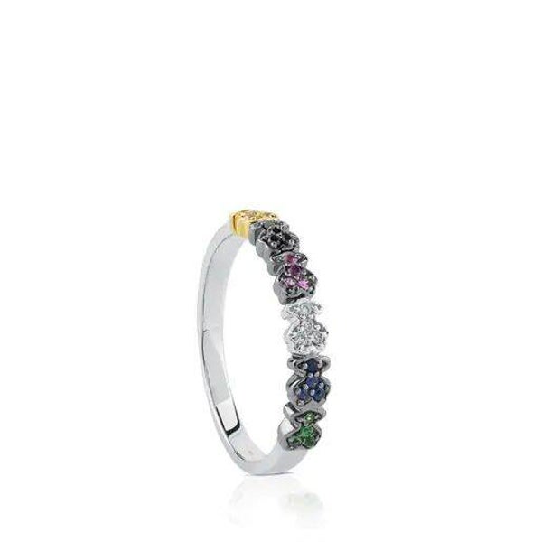 Anillo Fancy de enchape Oro blanco